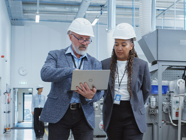 Engineers in factory