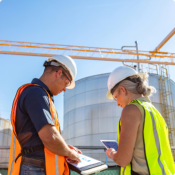engineers at job site