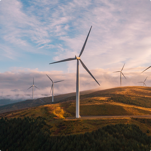 wind turbine at sunset